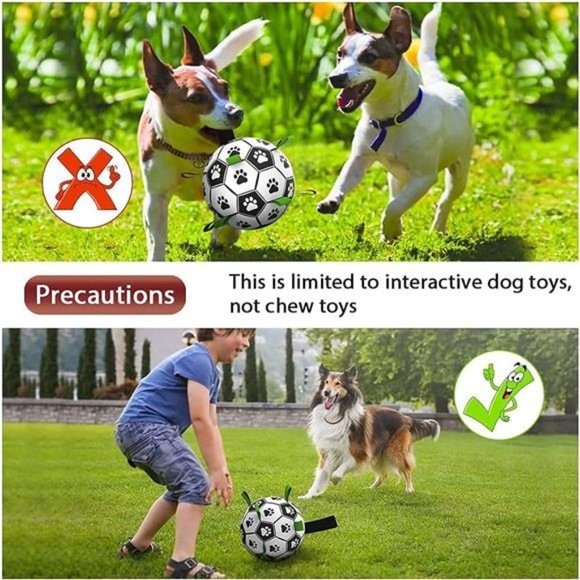 Dog Toys Soccer Ball with Straps, Interactive Dog Toys for Tug of War,Puppy Gift - Picture 4 of 6